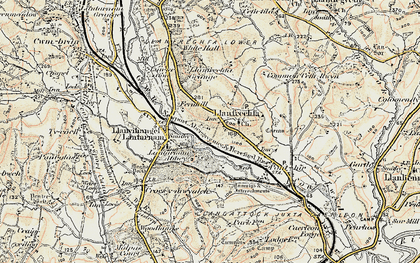 Old map of Llanfrechfa in 1899-1900