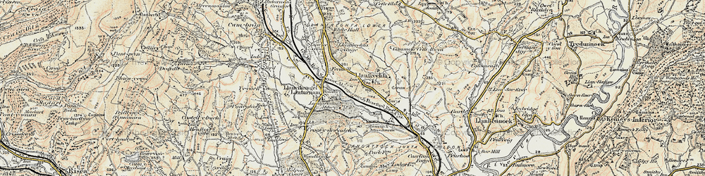 Old map of Llanfrechfa in 1899-1900