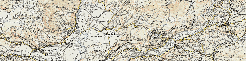 Old map of Llanfrothen in 1903