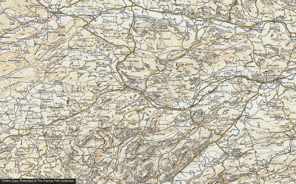 Old Map of Llanfyllin, 1902-1903 in 1902-1903