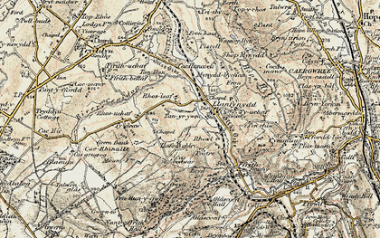 Old map of Llanfynydd in 1902-1903