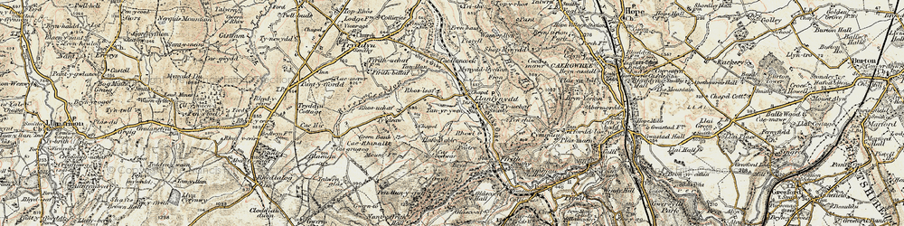 Old map of Llanfynydd in 1902-1903