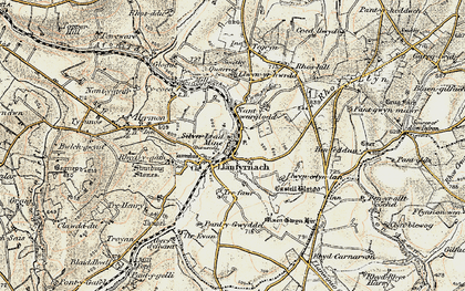 Old map of Afon Asen in 1901
