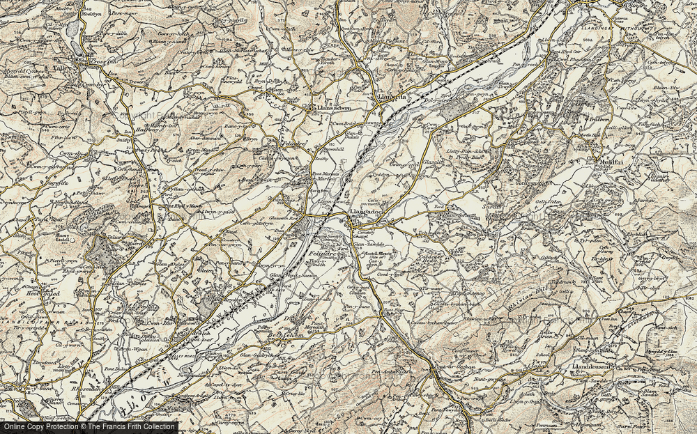 Old Map of Llangadog, 1900-1901 in 1900-1901