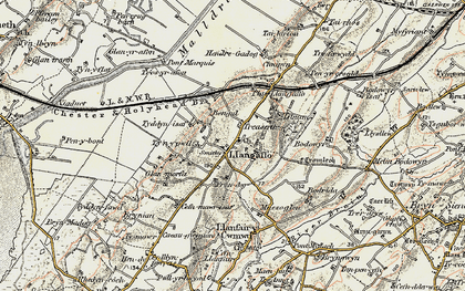 Old map of Llangaffo in 1903-1910