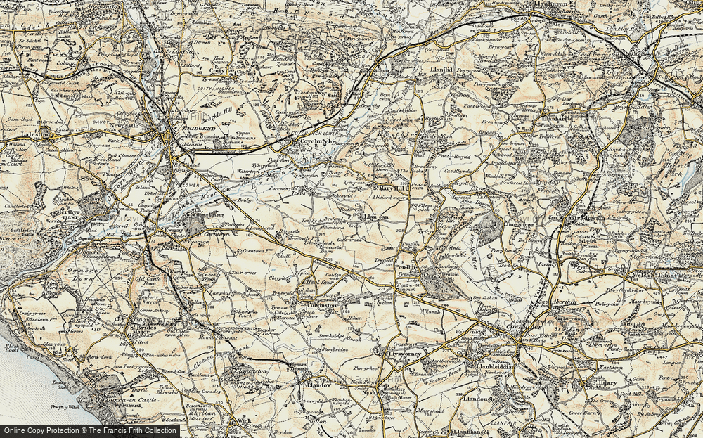 Old Map of Llangan, 1899-1900 in 1899-1900
