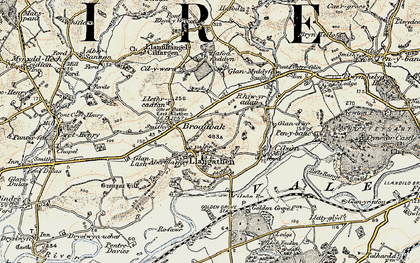 Old map of Aberglasney in 1900-1901