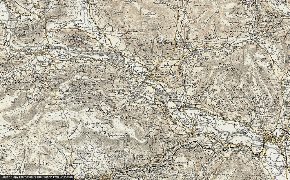 Old Map of Llangattock, 1899-1901 in 1899-1901