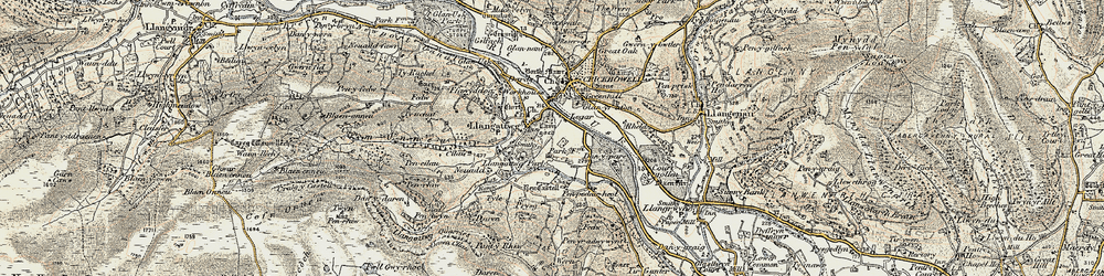 Old map of Dan y Parc in 1899-1901