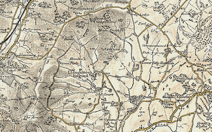 Old map of Blantrothy in 1899-1900