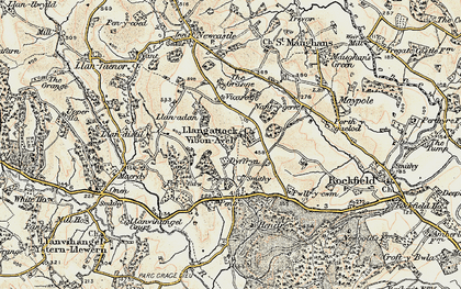 Old map of Llangattock-Vibon-Avel in 1899-1900