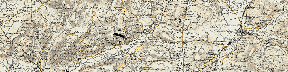 Old map of Llangeitho in 1901-1903