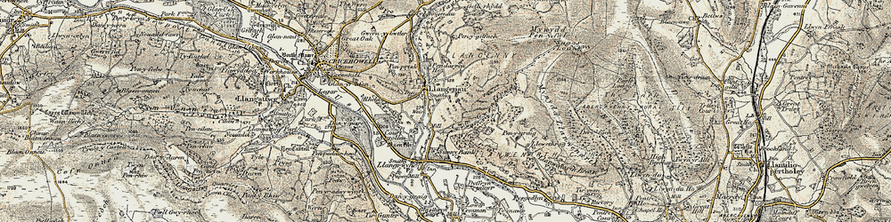 Old map of Cwrt y Gollen in 1899-1901