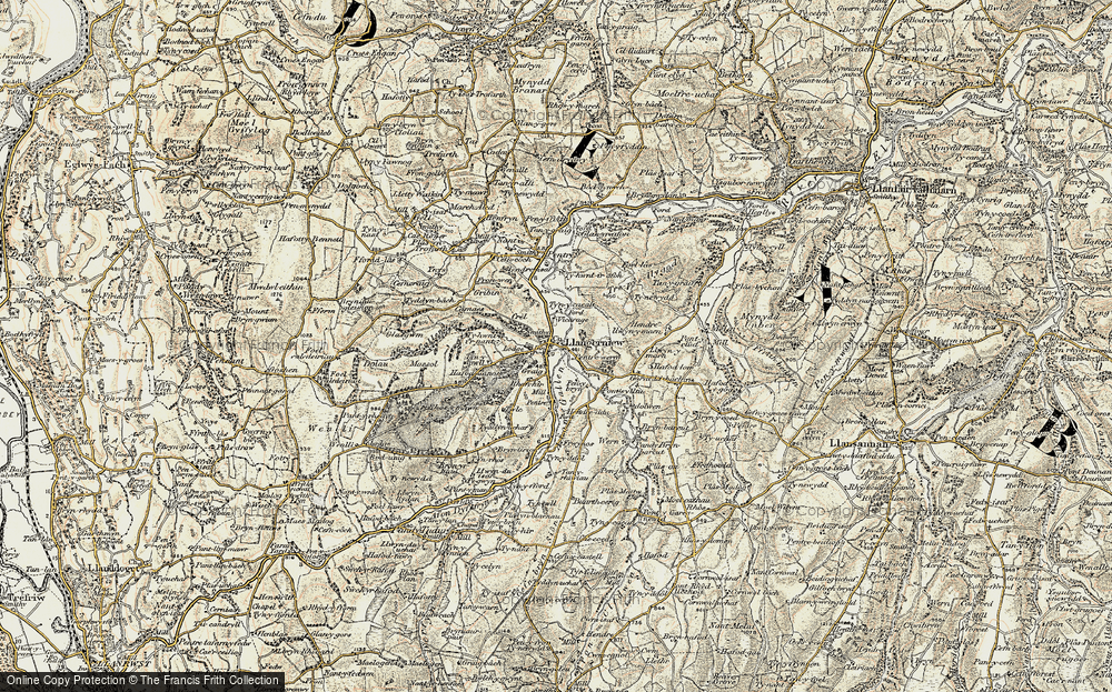 Old Map of Historic Map covering Bryn-Ynyr in 1902-1903