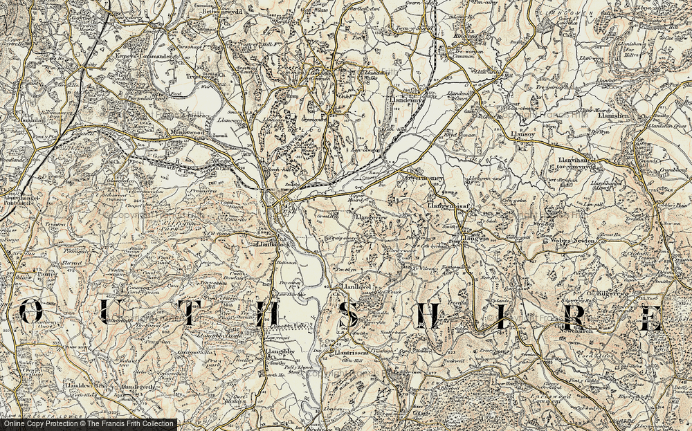 Old Map of Llangeview, 1899-1900 in 1899-1900