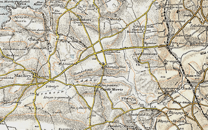 Old map of Llangloffan Cross in 1901-1912