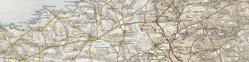 Old map of Llangloffan in 1901-1912