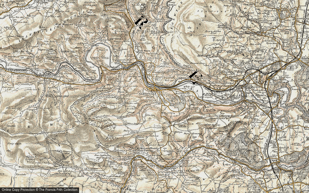 Old Map of Historic Map covering Bache Canol in 1902-1903