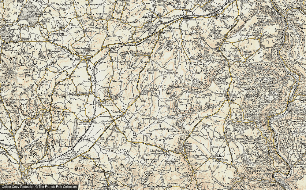 Old Map of Llangovan, 1899-1900 in 1899-1900