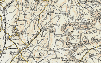 Old map of Llangovan in 1899-1900