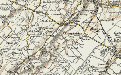 Old map of Afon Cefni in 1903-1910