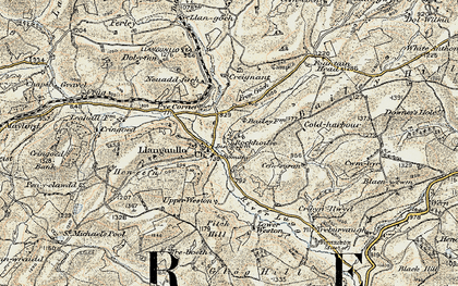 Old map of Llangunllo in 1901-1903