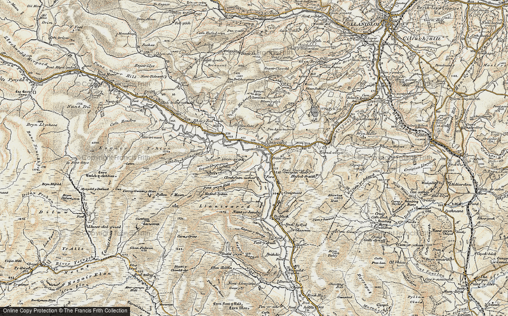 Old Map of Llangurig, 1902-1903 in 1902-1903