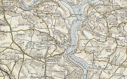 Old map of Llangwm in 1901-1912