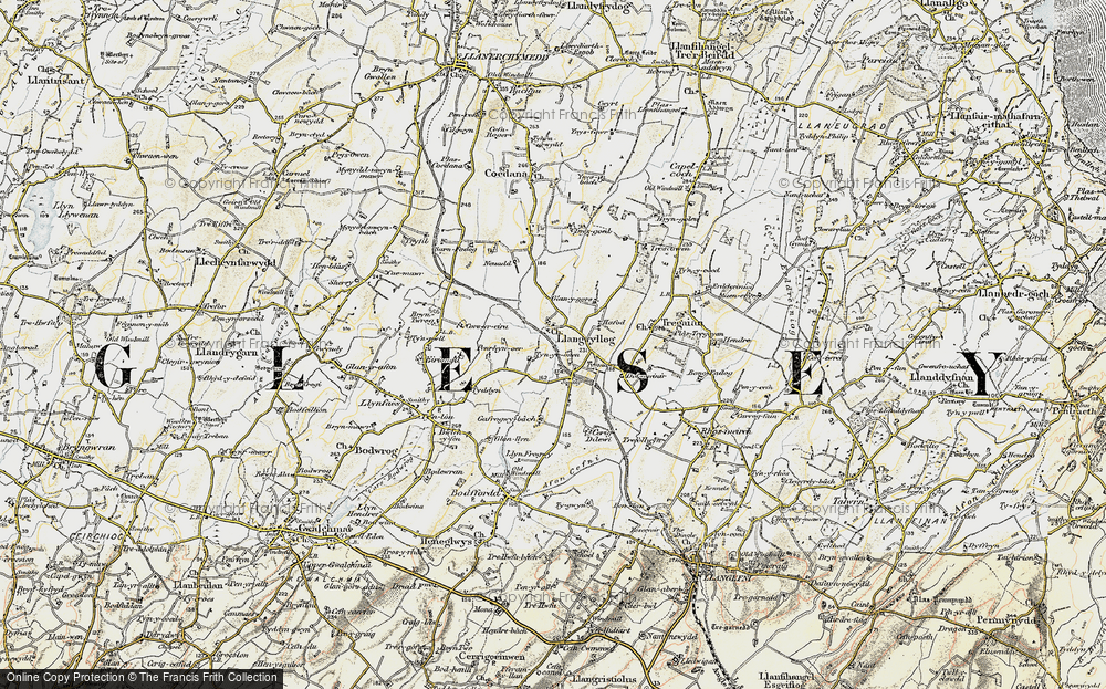 Old Map of Llangwyllog, 1903-1910 in 1903-1910