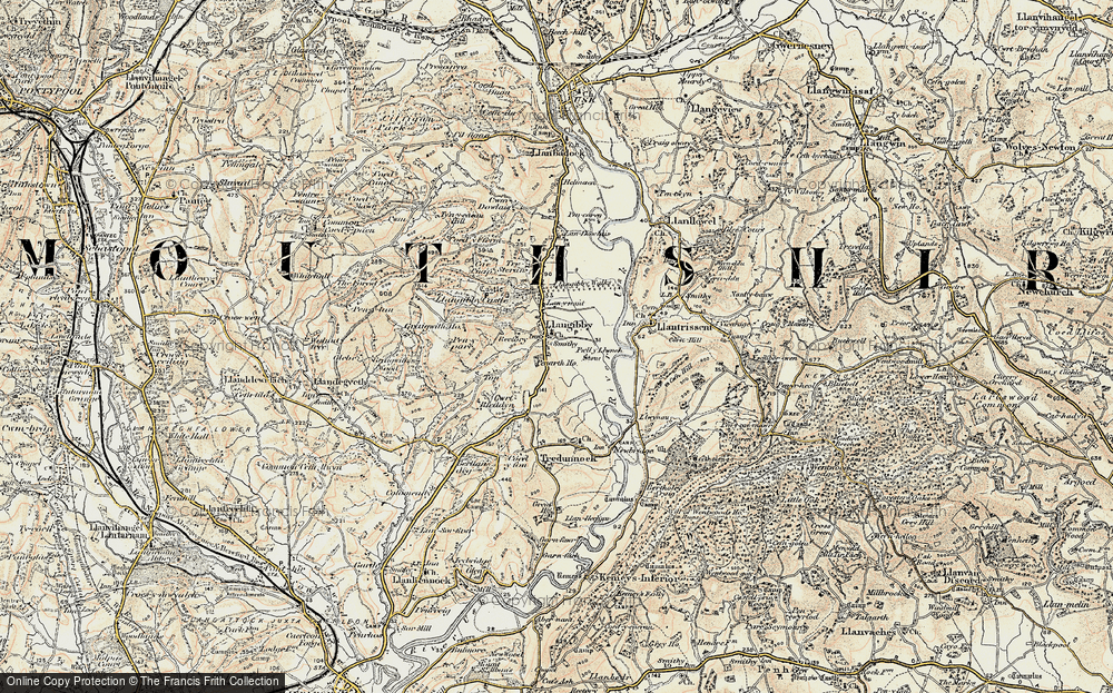 Old Map of Llangybi, 1899-1900 in 1899-1900