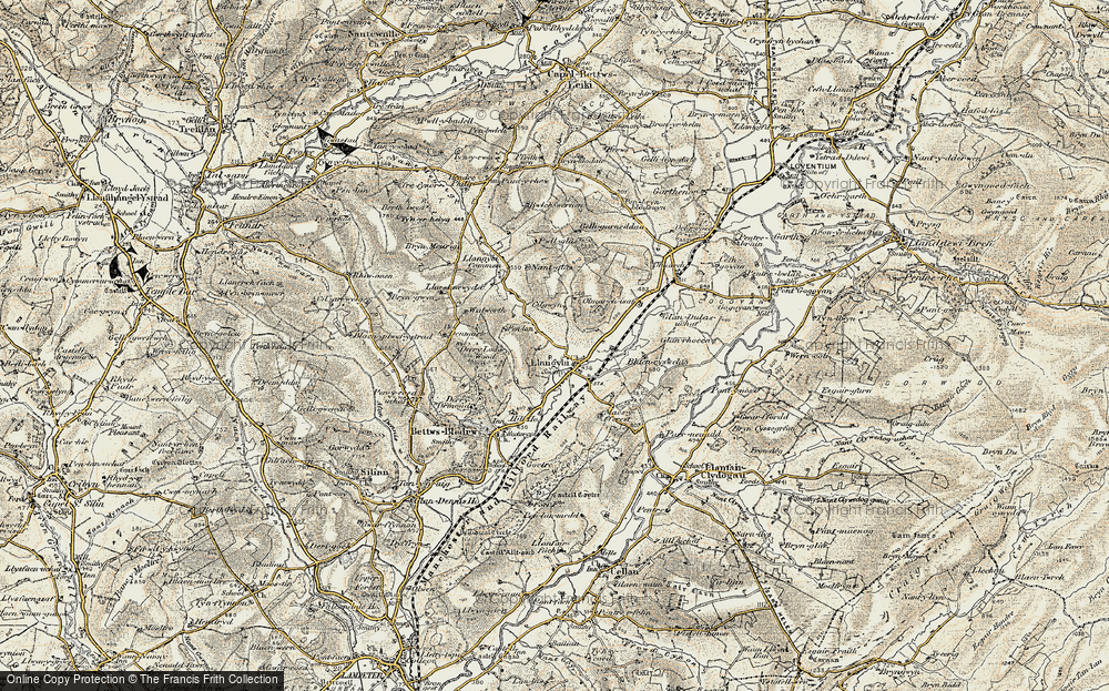 Old Map of Llangybi, 1901-1902 in 1901-1902