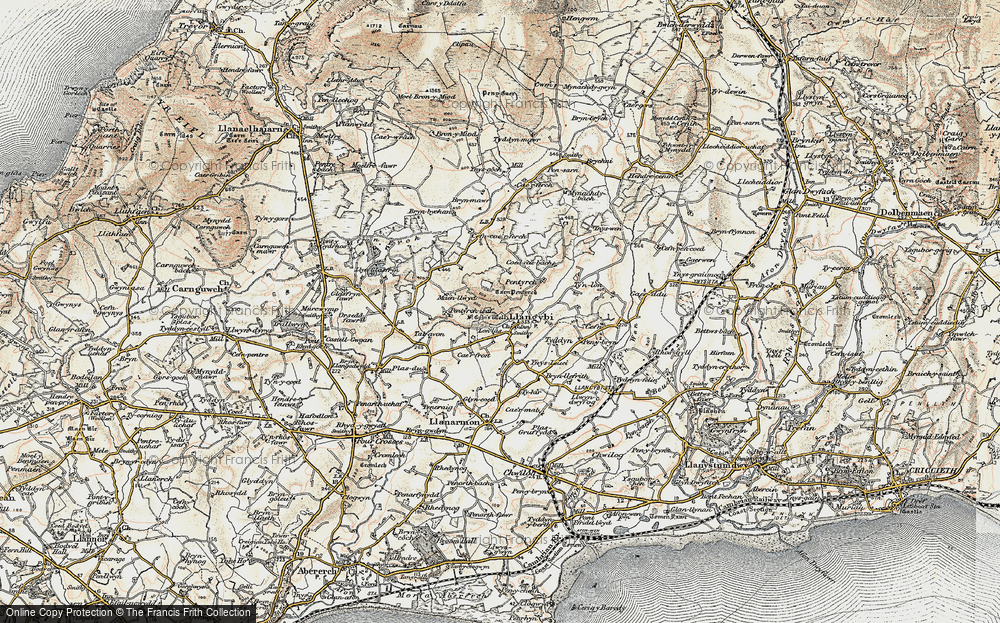Old Map of Historic Map covering Ynysleci in 1903
