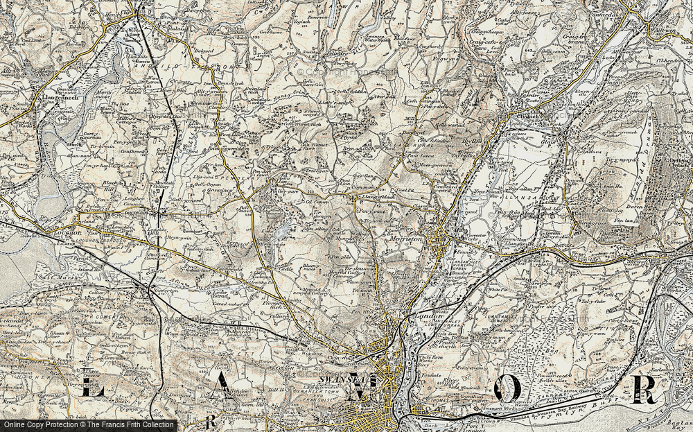 Old Map of Llangyfelach, 1900-1901 in 1900-1901