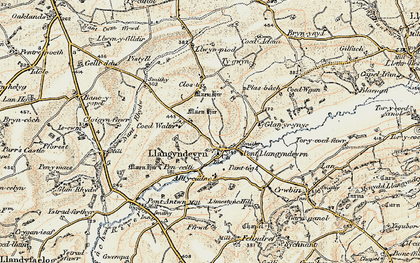 Old map of Llangyndeyrn in 1901