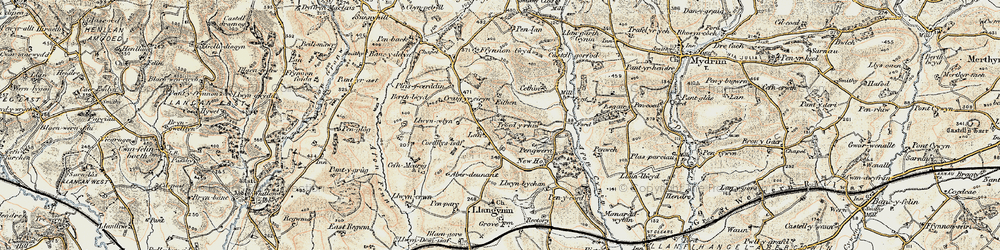 Old map of Afon Fenni in 1901