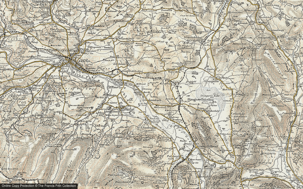 Old Map of Llanhamlach, 1900-1901 in 1900-1901