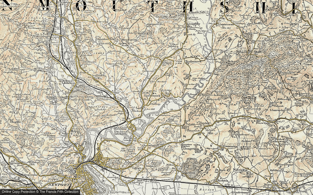 Old Map of Historic Map covering Bulmore in 1899-1900