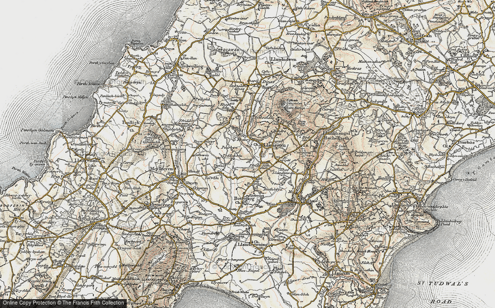 Old Map of Historic Map covering Tyn Simdda in 1903