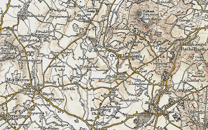 Old map of Tyn Simdda in 1903