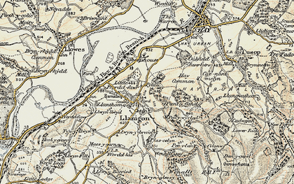 Old map of Llanigon in 1900-1902