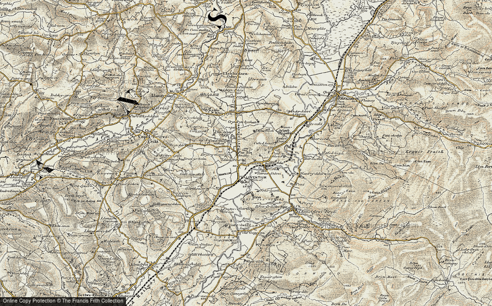 Old Map of Historic Map covering Bremia (Roman Fort) in 1901-1903