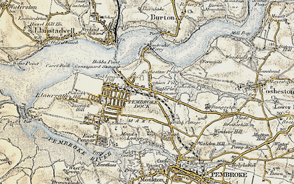 Old map of Llanion in 1901-1912