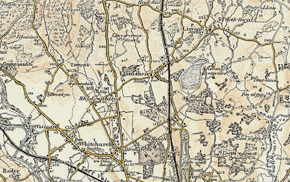 Old map of Llanishen in 1899-1900