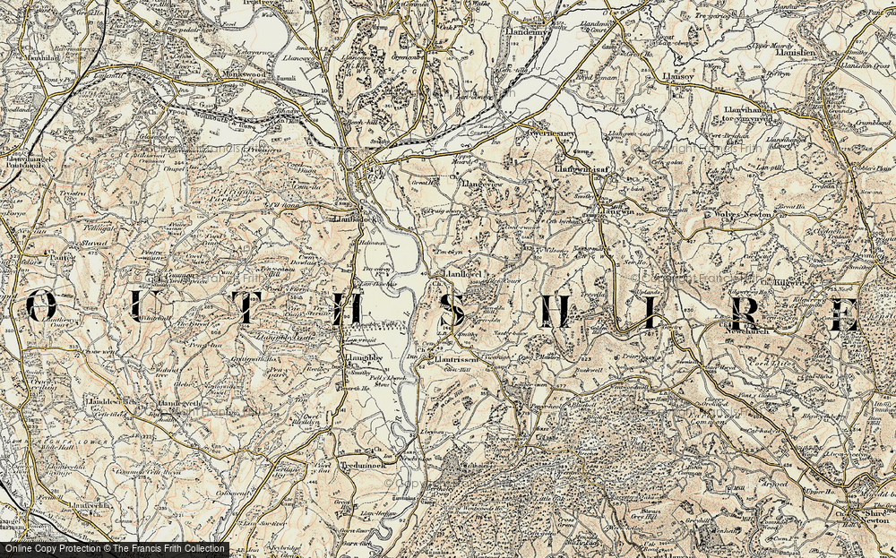 Old Map of Llanllowell, 1899-1900 in 1899-1900