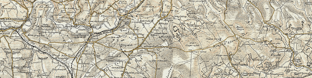 Old map of Llanllwni in 1901