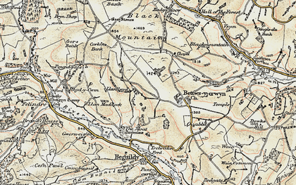 Old map of Llanllwyd in 1901-1903