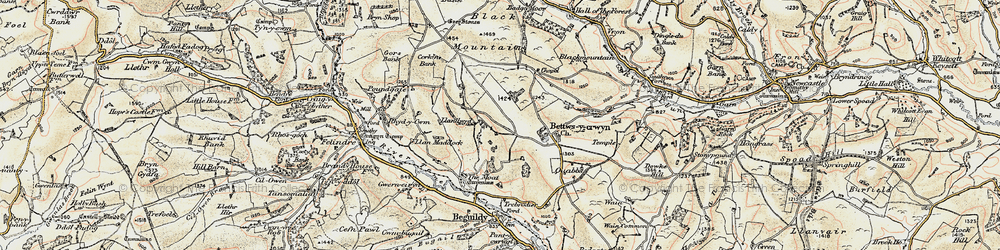 Old map of Llanllwyd in 1901-1903