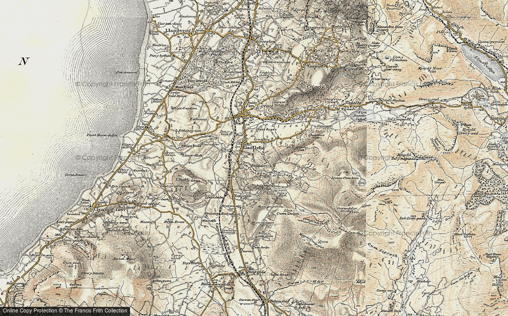 Old Map of Llanllyfni, 1903 in 1903