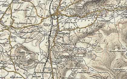 Old map of Llanllyfni in 1903