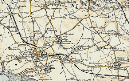 Old map of Llanmaes in 1899-1900